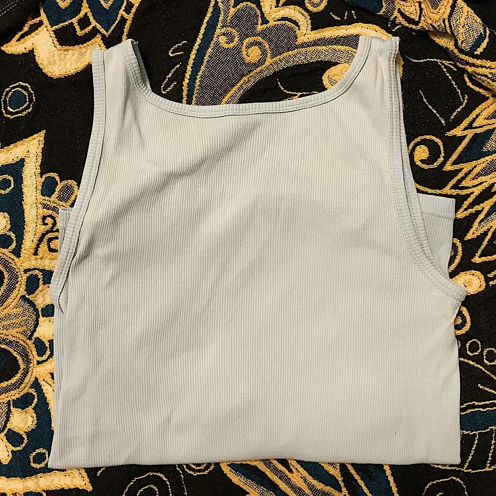 Light Blue Ribbed Tank Top - Picture 11 of 13